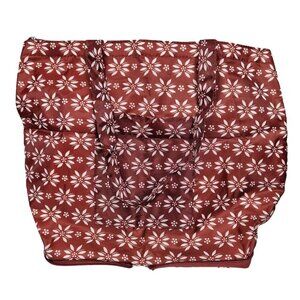 Temptations Packable Travel Reusable Insulated Nylon Shopping Tote Bag Rust Red